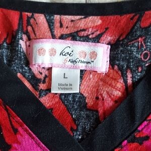 Koi Kathy Peterson Red and Black Top
